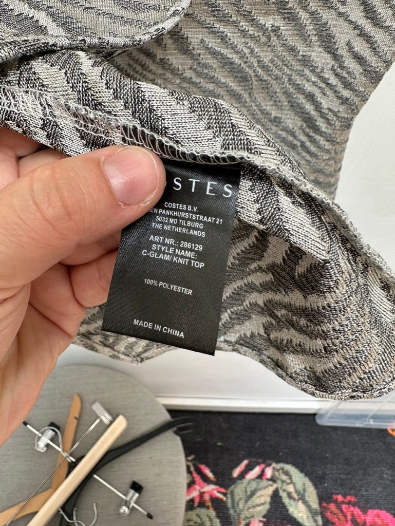 Costes zilveren top met open rug maat XXL
