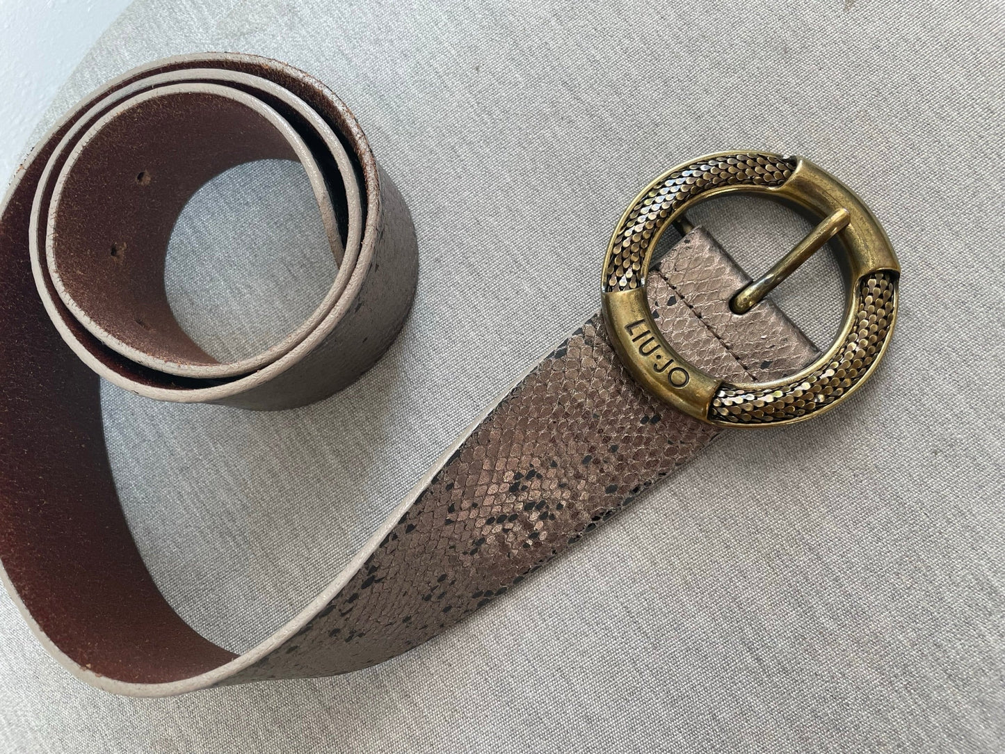 Liu Jo taupe riem met gouden gesp maat S