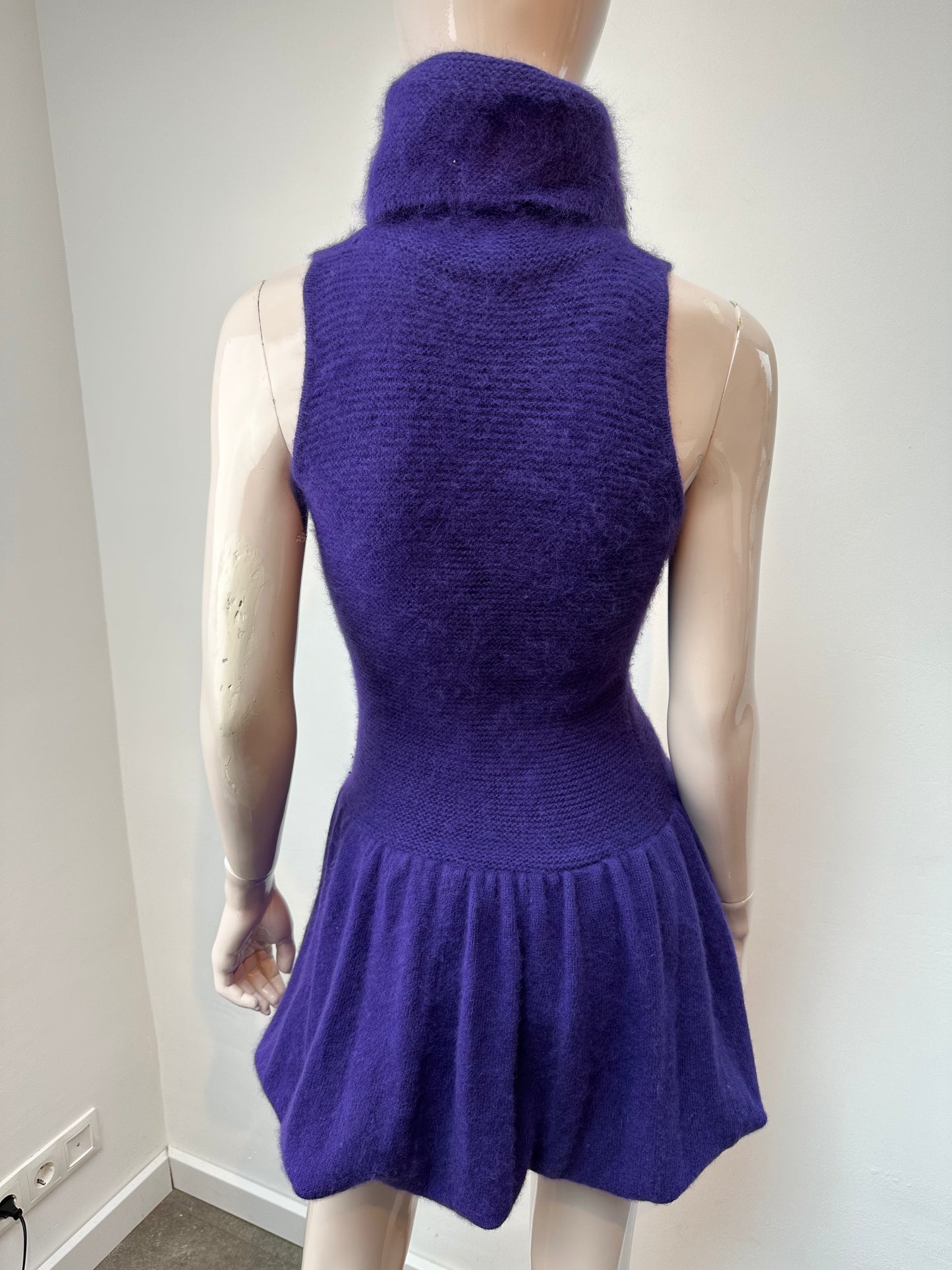 Luisa Spagnoli paarse wollen jurk met col maat S/M