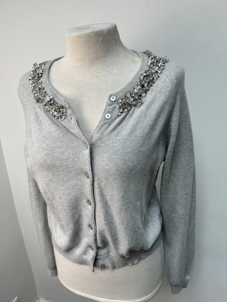 Blumarine Blugirl grijs vestje met kraaltjes maat 38