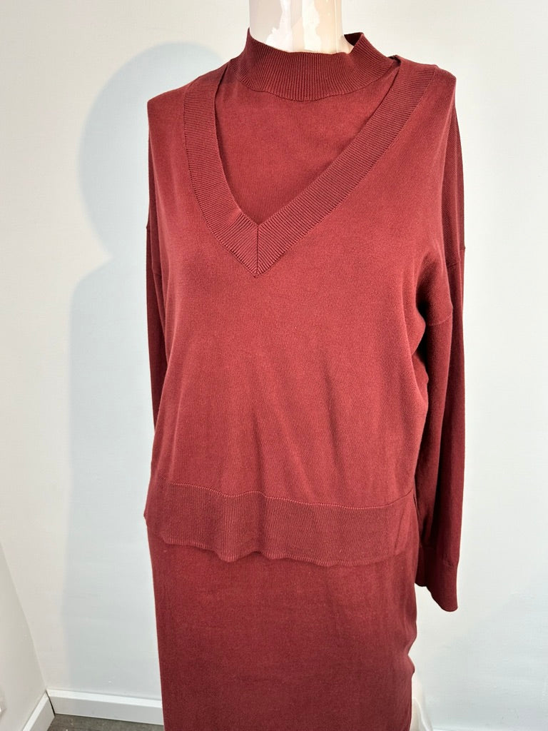 EDC by Esprit bordeauxrode jurk tweelaags maat M