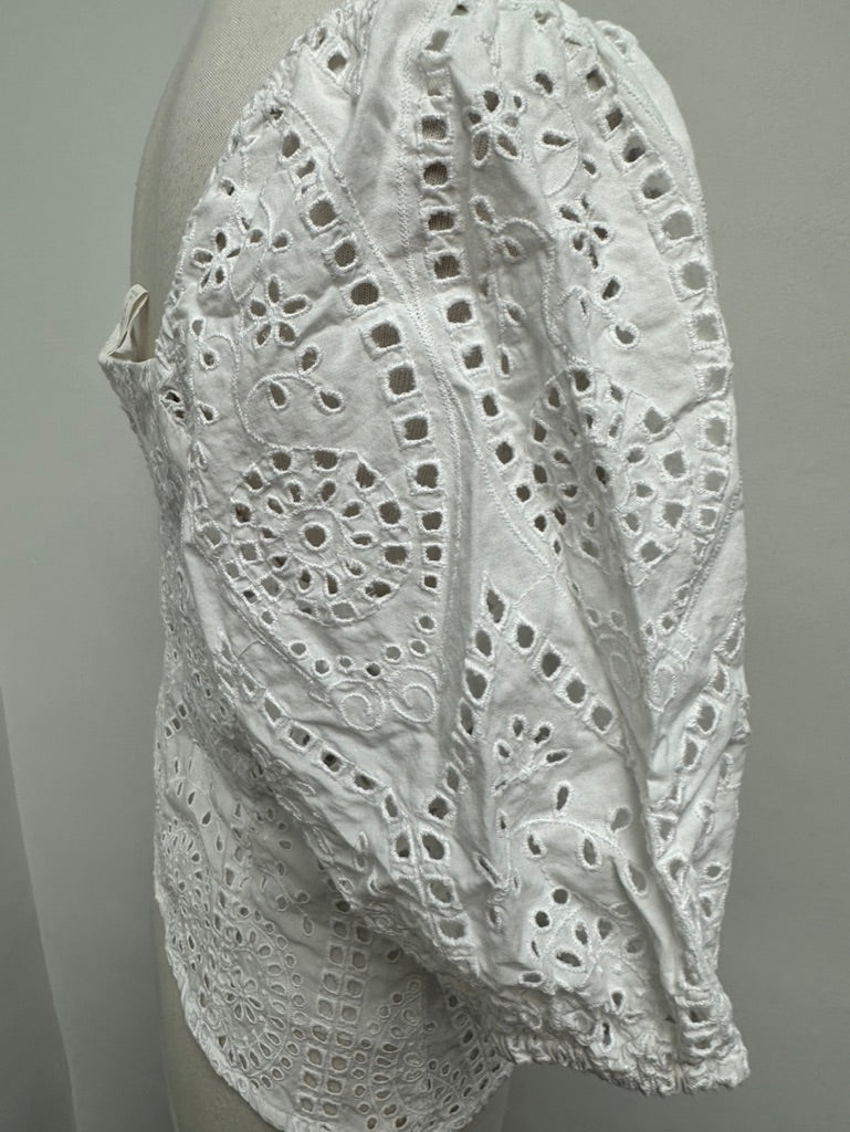 H&M wit bloesje met broderie maat 36