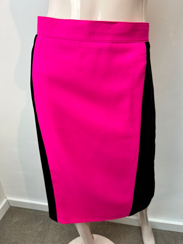 Vintage roze/zwart midirok maat 42