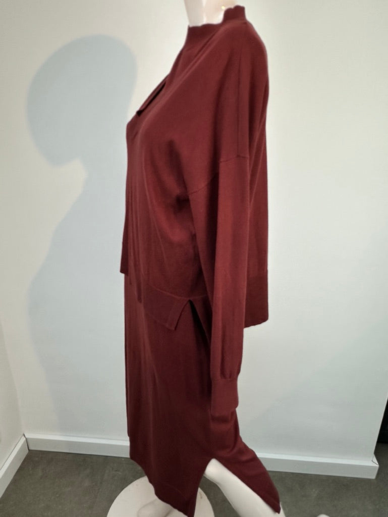 EDC by Esprit bordeauxrode jurk tweelaags maat M