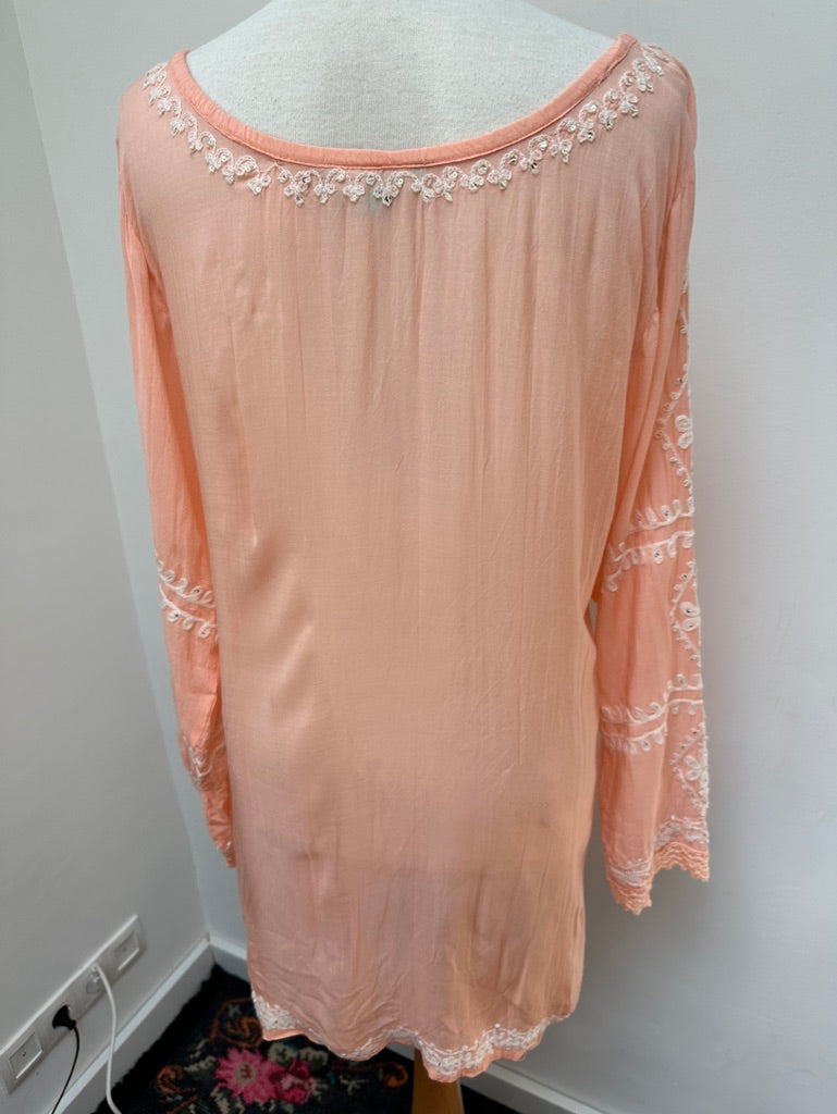 Melissa Odabash kaftan beachdress koraal maat L