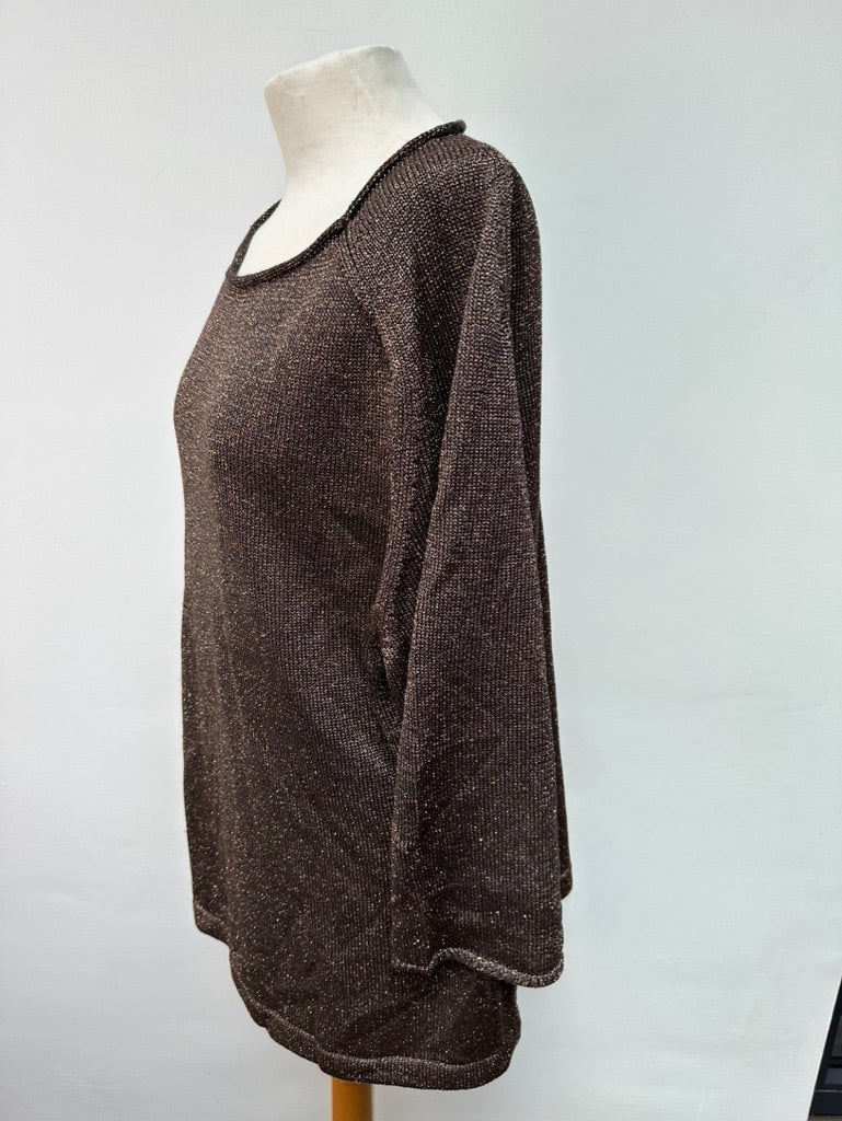 Mayerline lurex trui bruin maat 3L