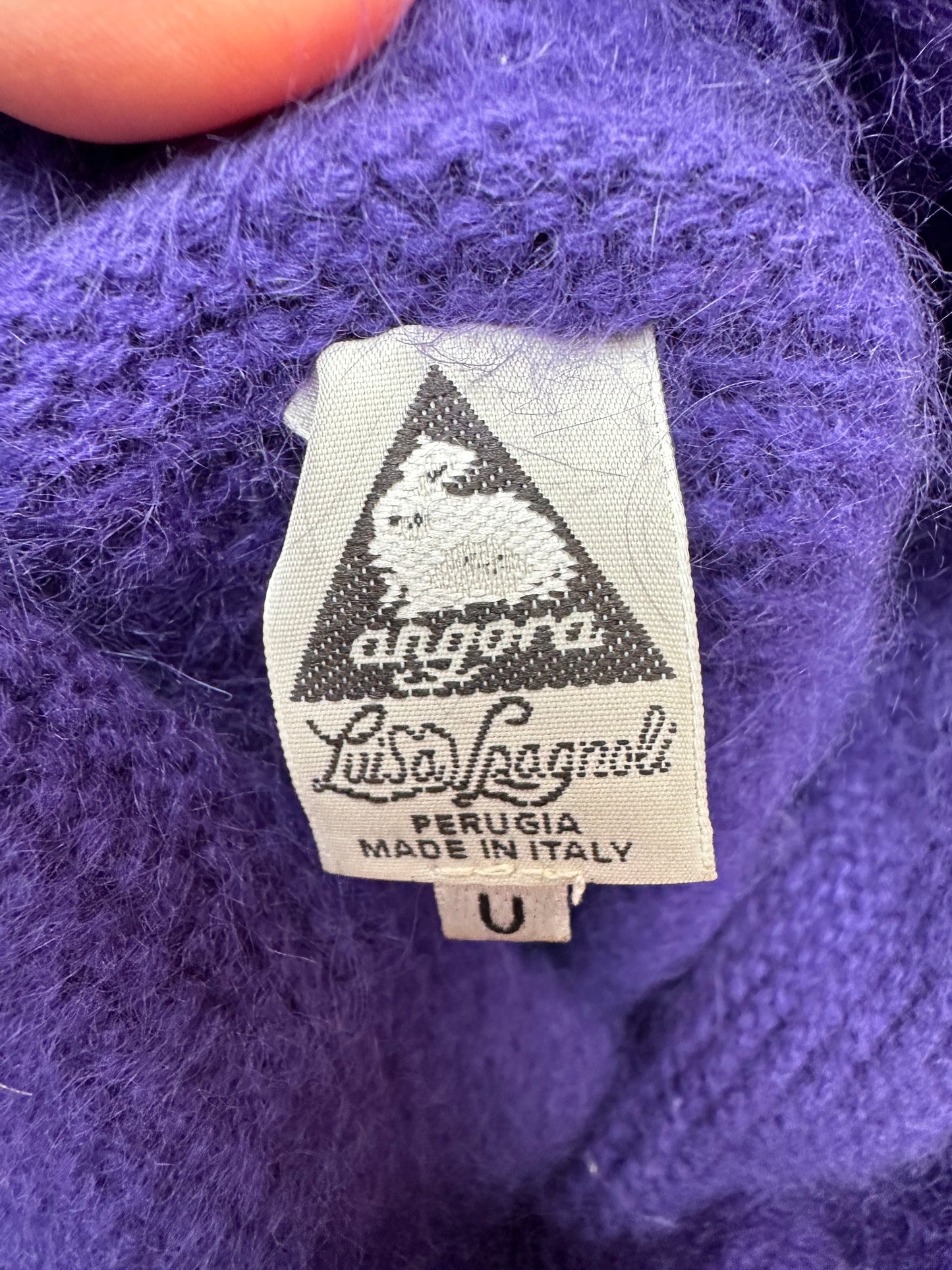 Luisa Spagnoli paarse wollen jurk met col maat S/M