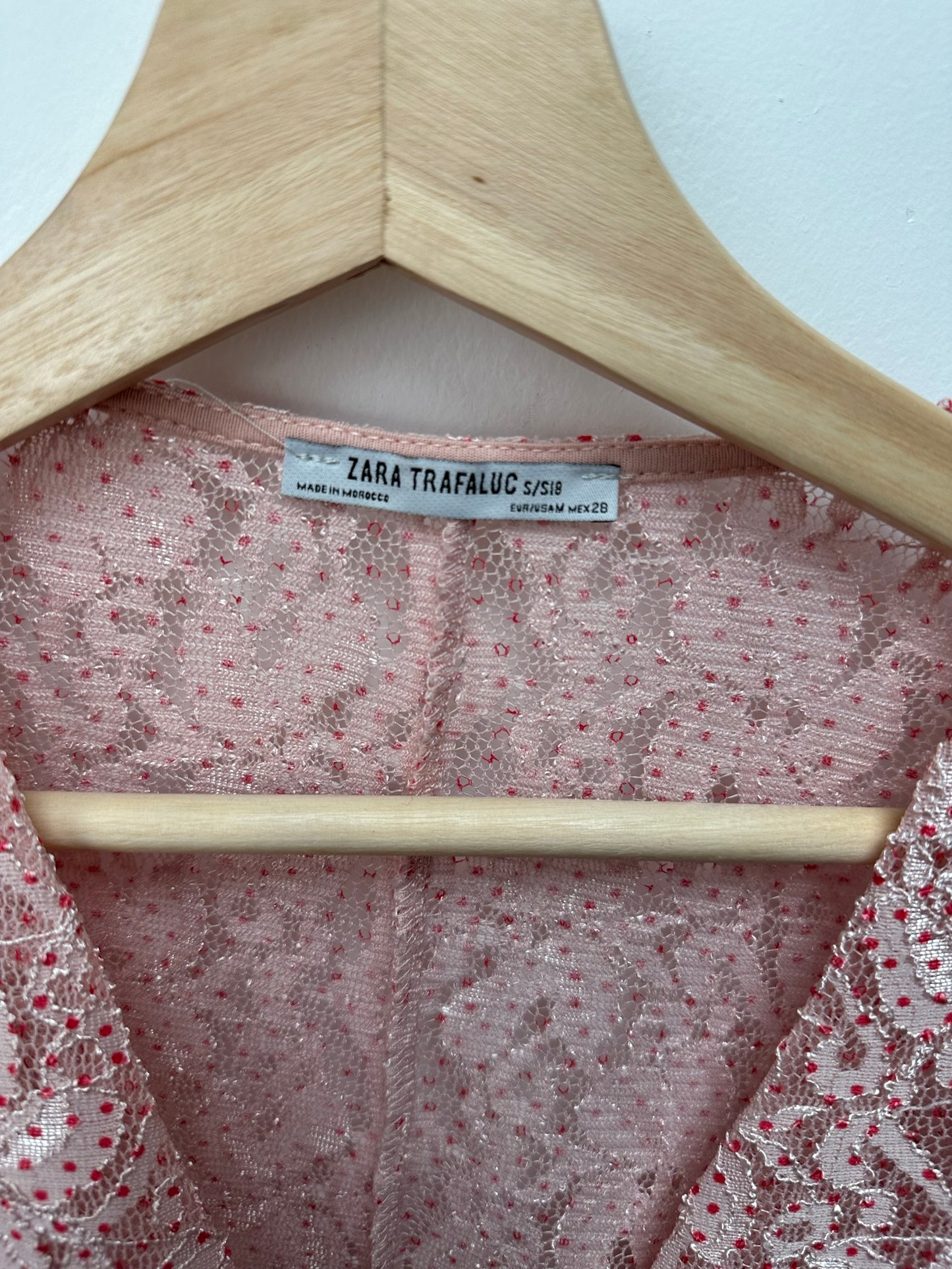 Zara roze cropped top maat M
