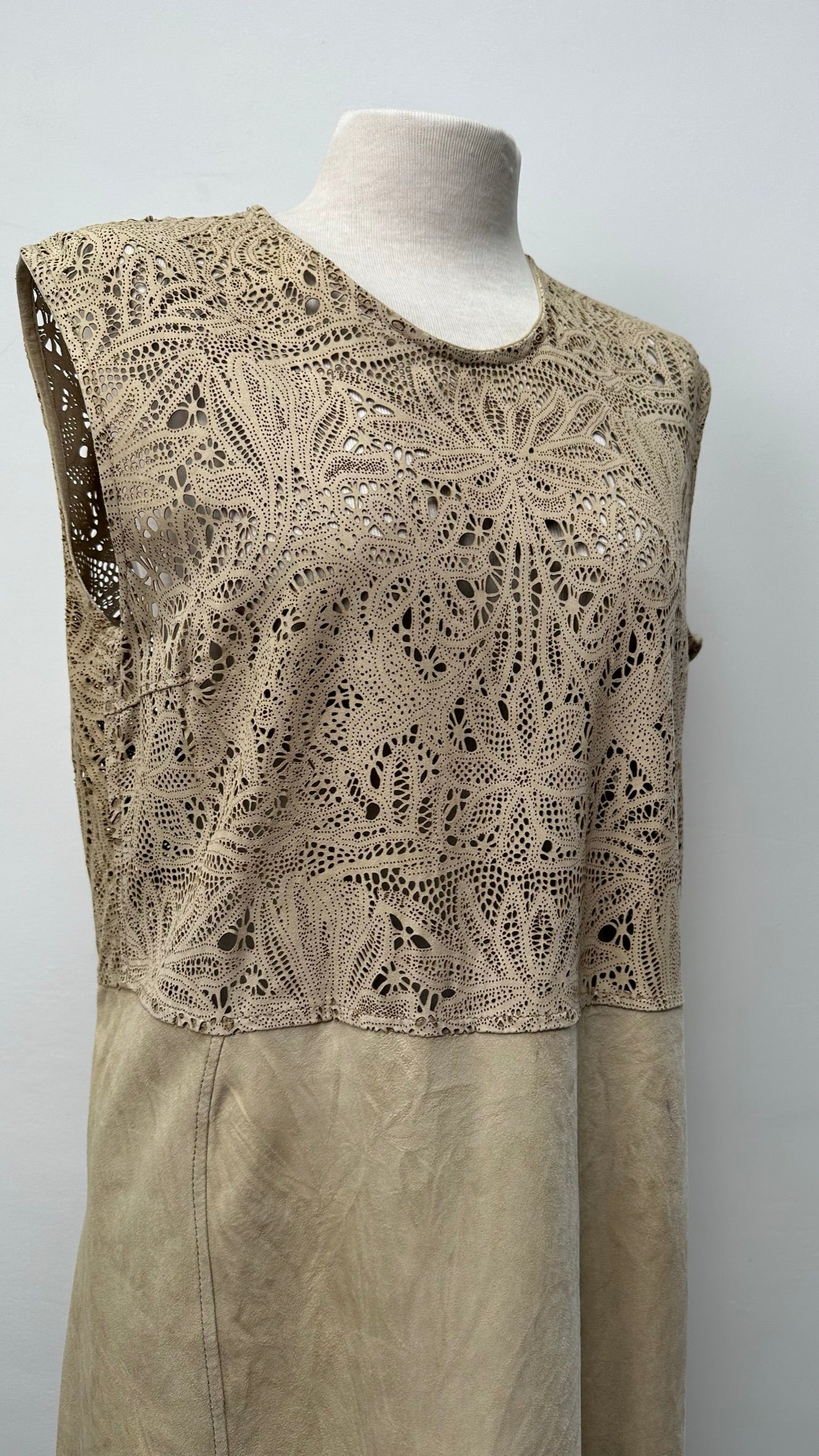 ...Soul beige leren jurk maat 40