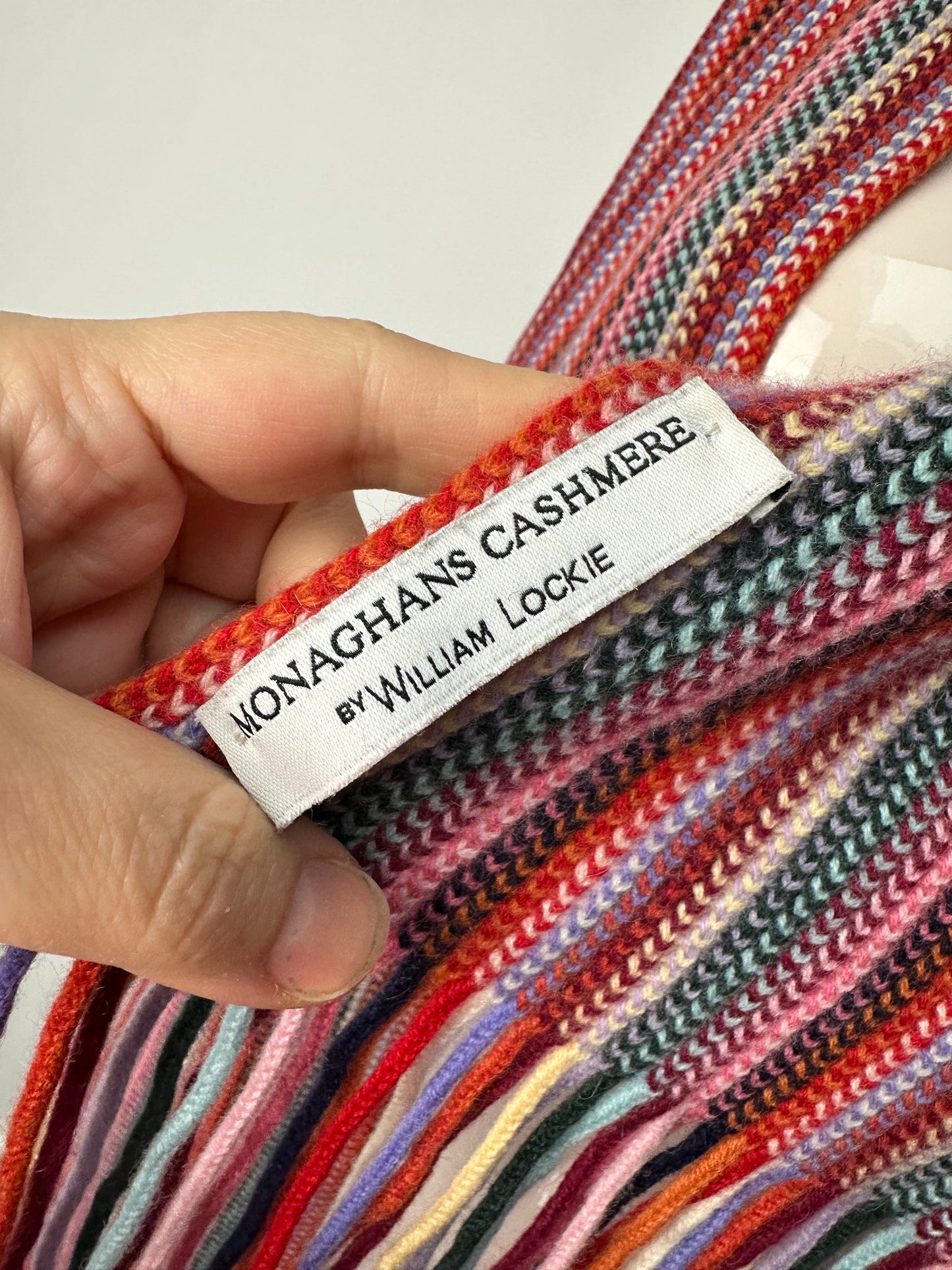 William Lockie gestreepte sjaal van cashmere