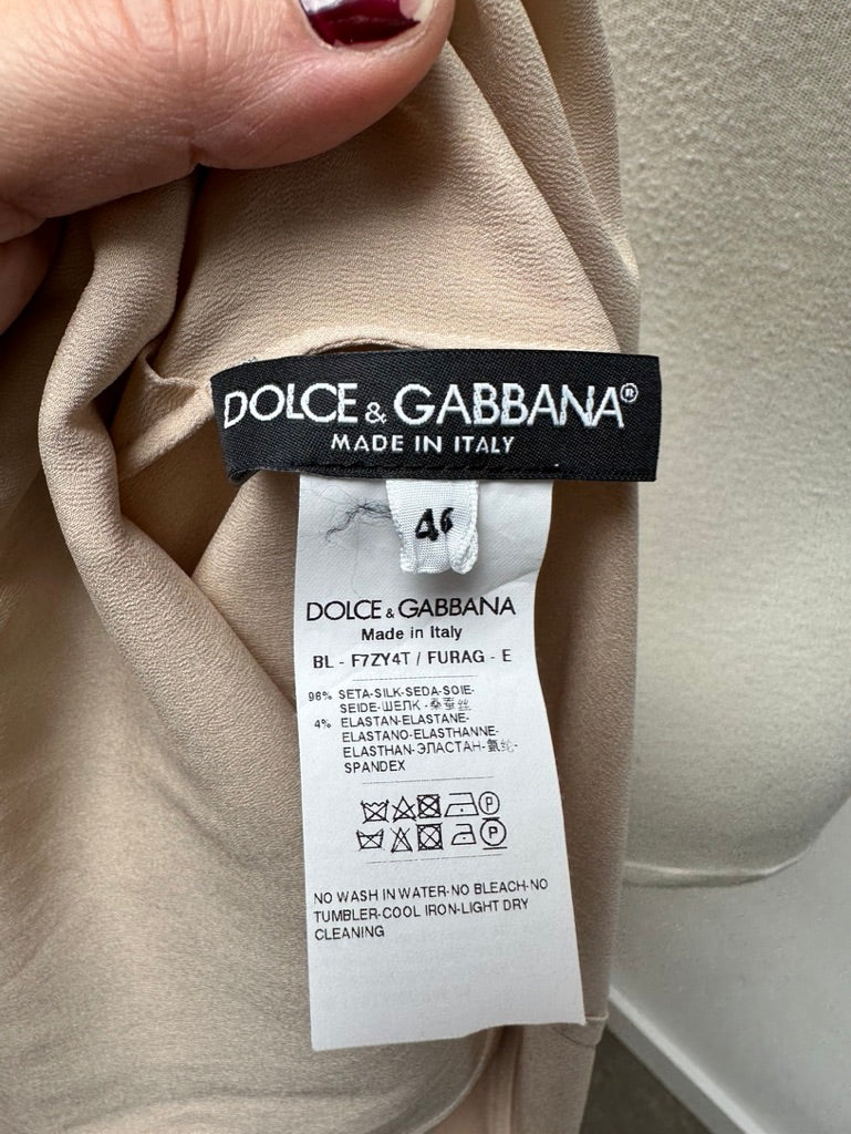 D&G Dolce & Gabbana zijden top met korte mouw maat 40