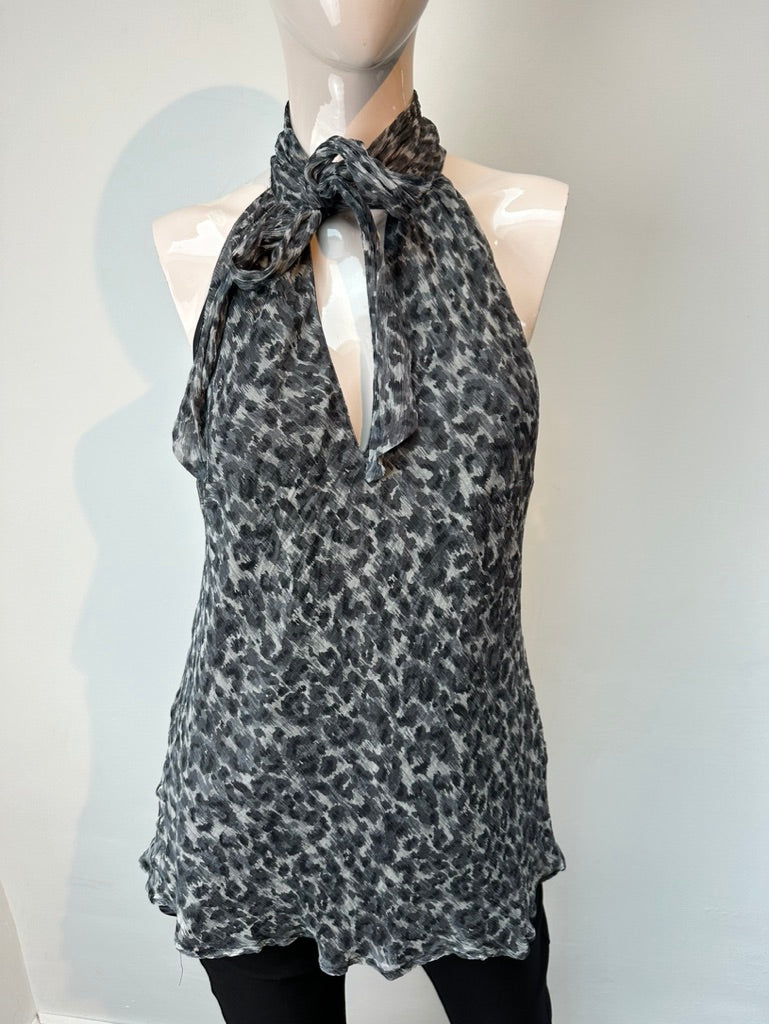 Louisa Cerano top in animal print grijs/zwart maat 42