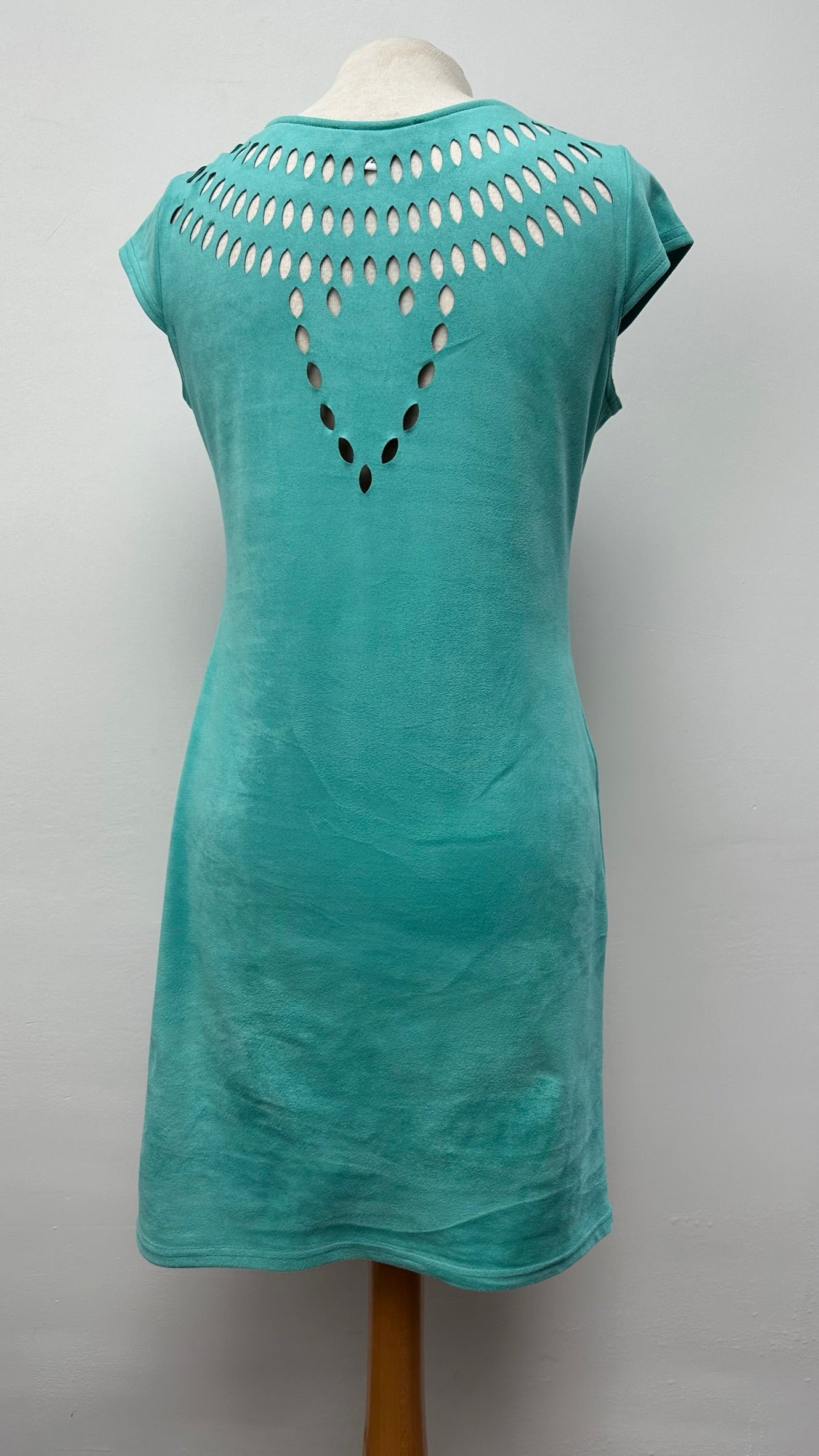 Jeff Gallano turquoise jurk met open print maat 2