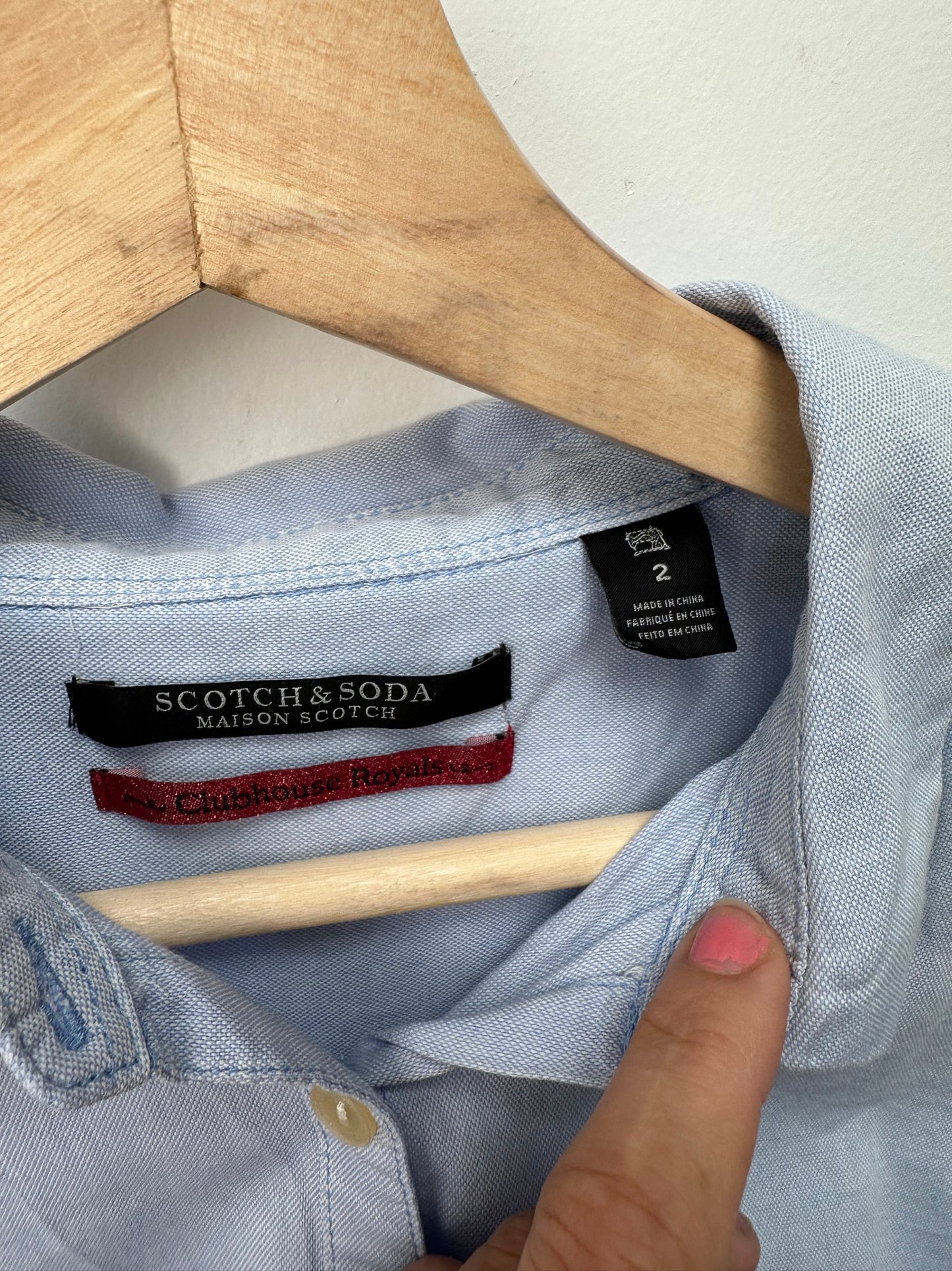 Maison Scotch blauwe blouse maat 2
