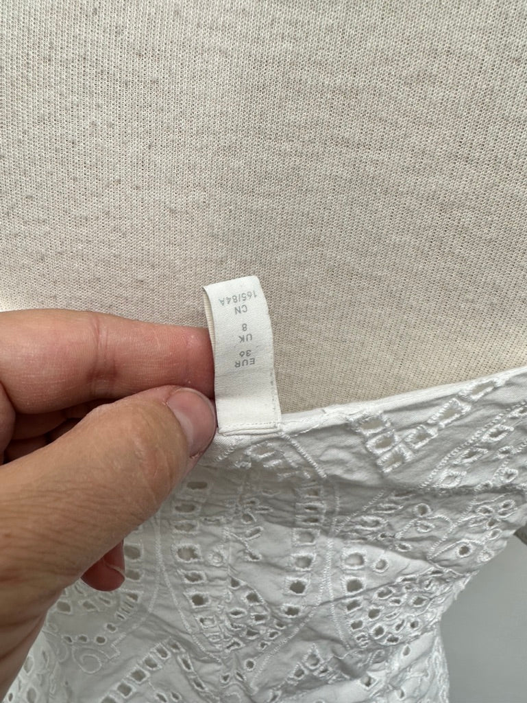 H&M wit bloesje met broderie maat 36