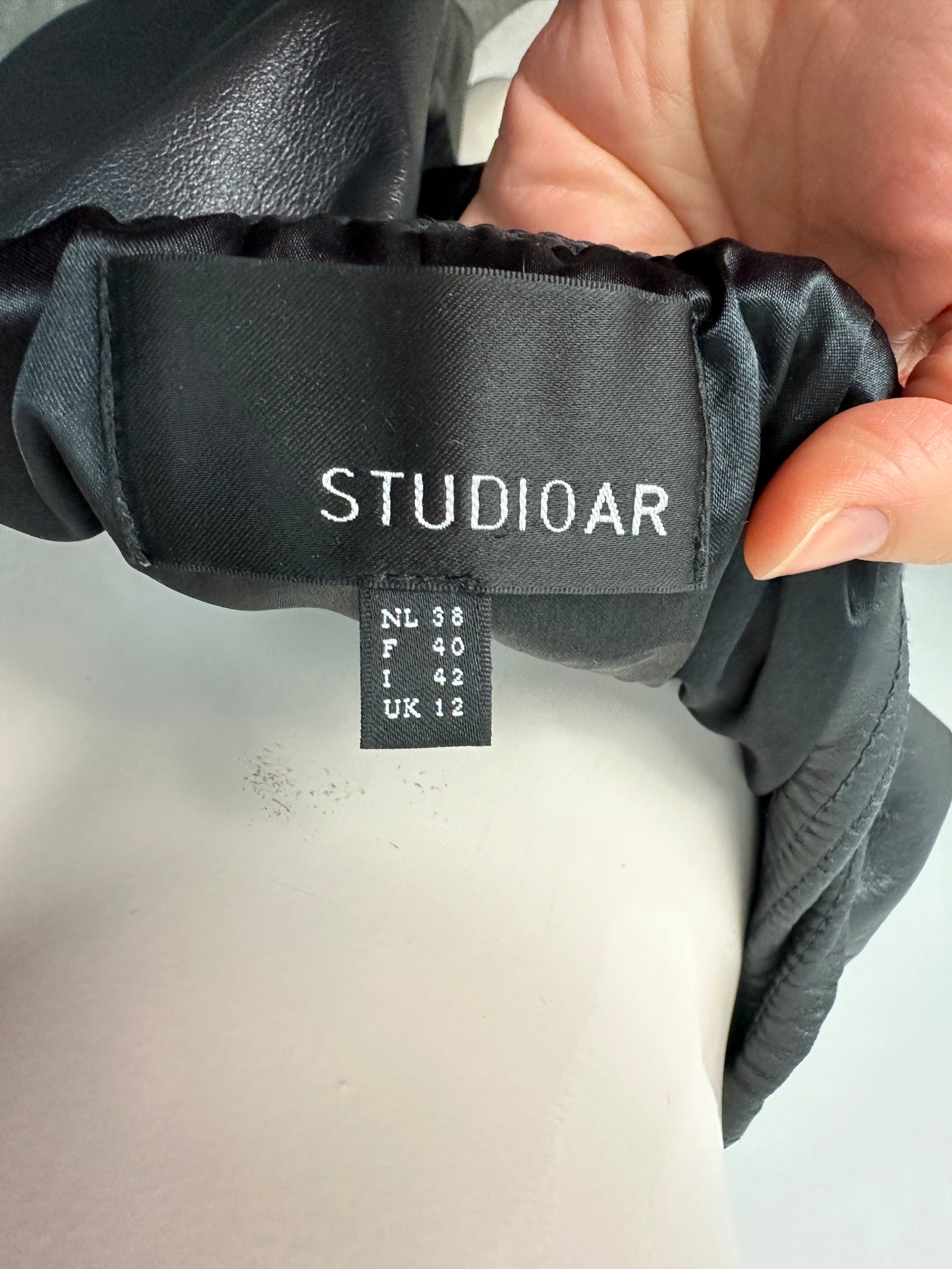 Studio AR zwart leren rokje maat 38