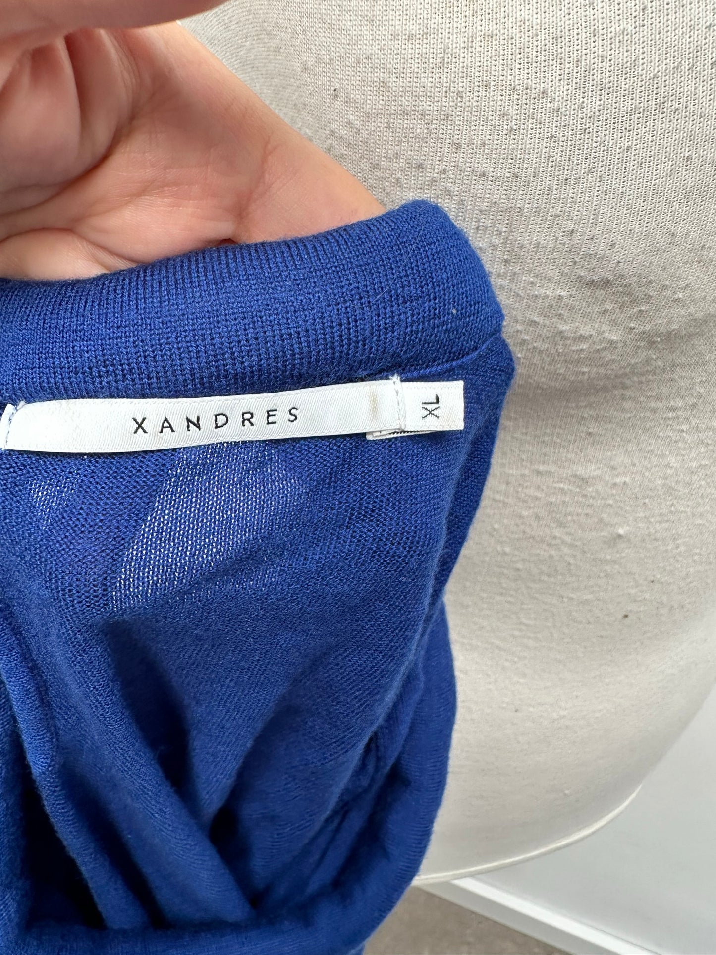 Xandres blauwe trui maat XL