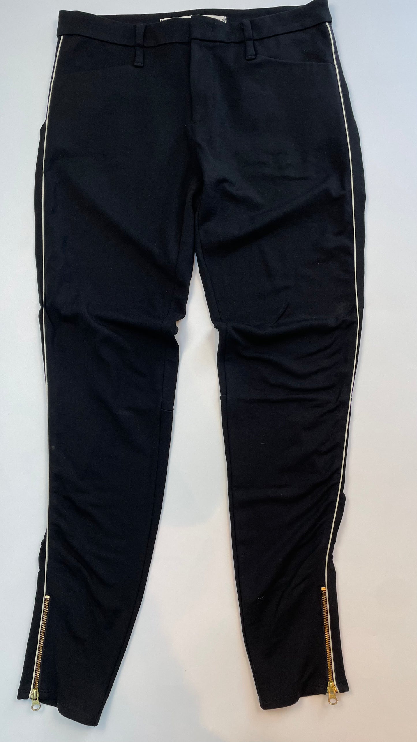 Vanilia zwarte broek met piping maat 40