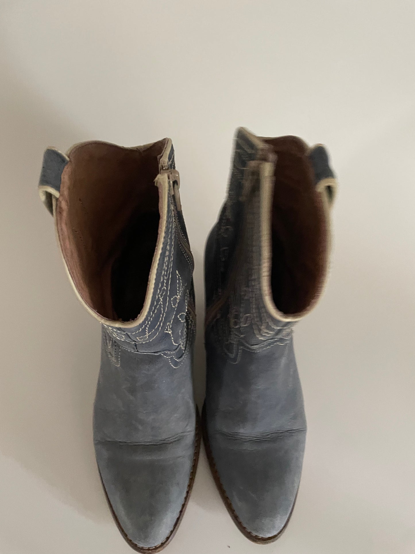 Dr. Adams leren jeansblauwe cowboy laarsjes maat 37