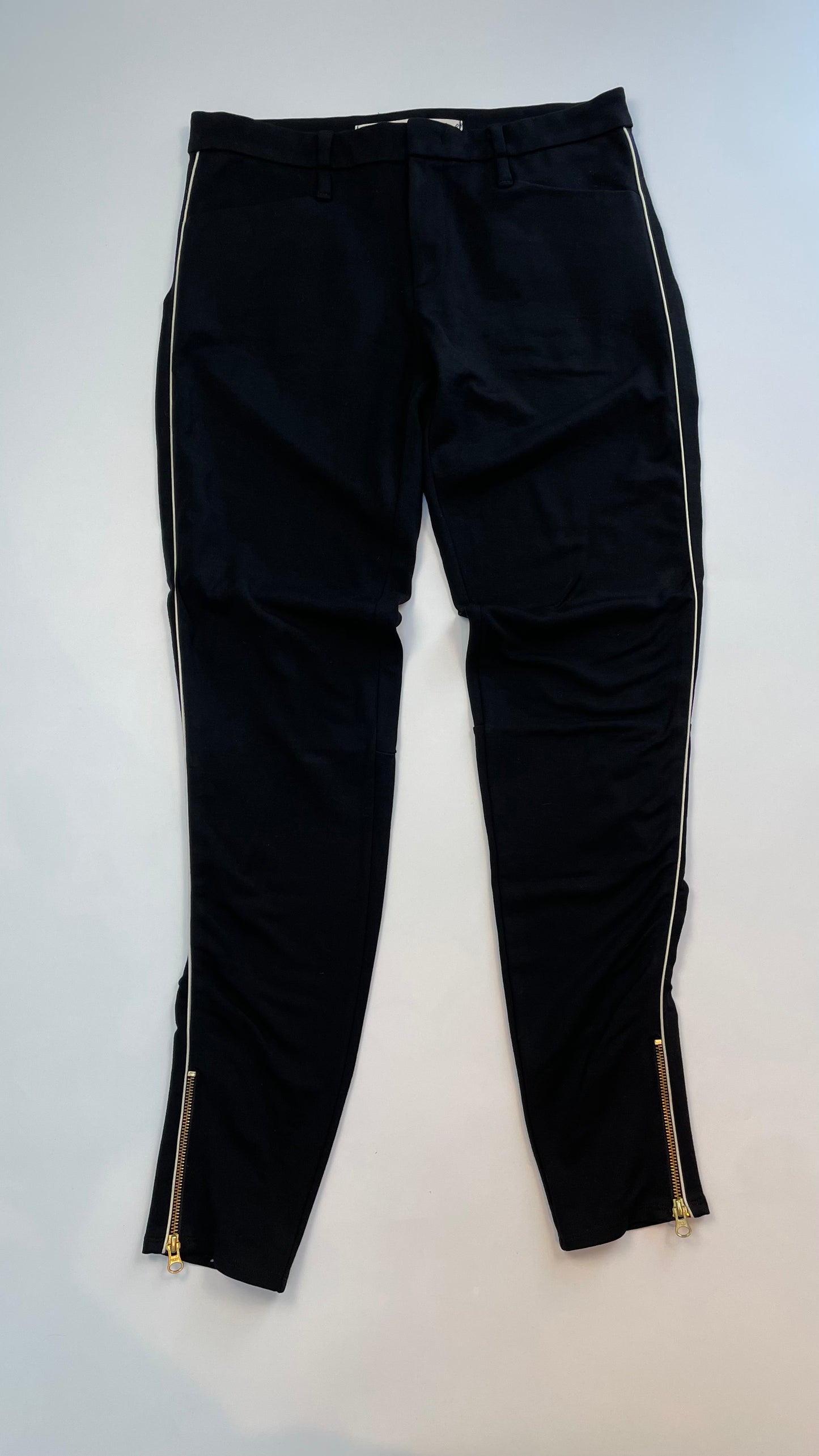 Vanilia zwarte broek met piping maat 40
