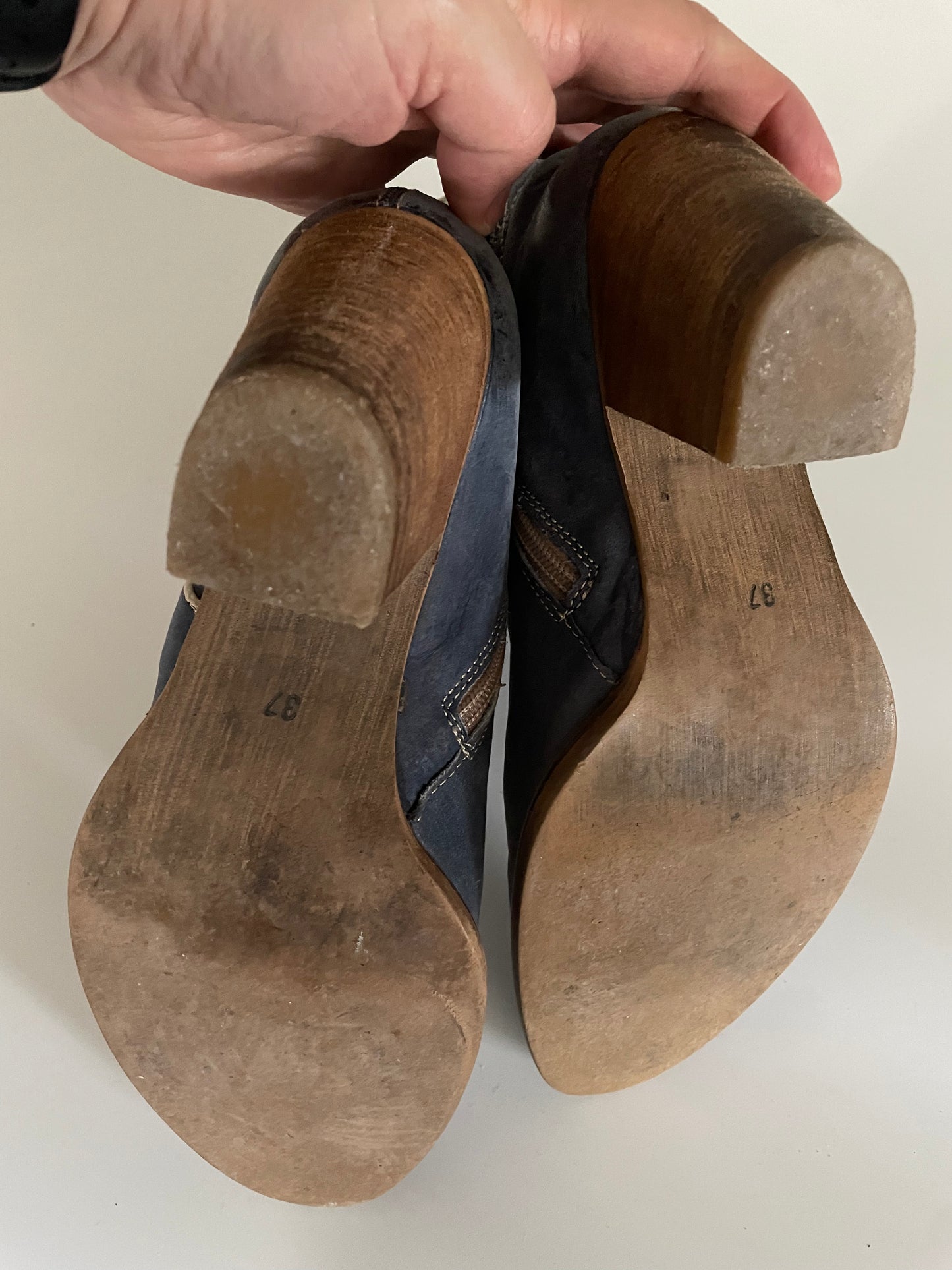 Dr. Adams leren jeansblauwe cowboy laarsjes maat 37