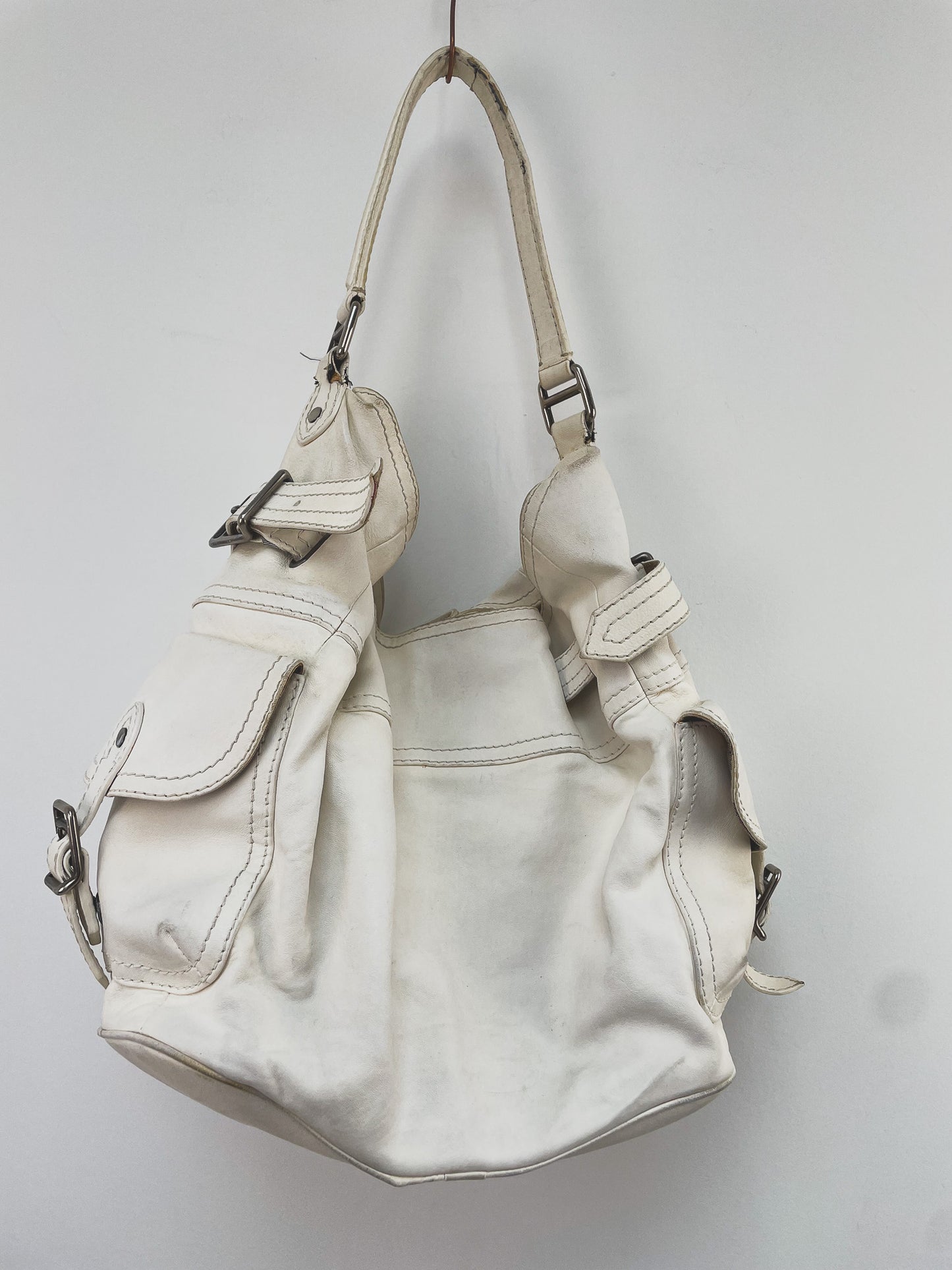 Burberry hobo schoudertas crème