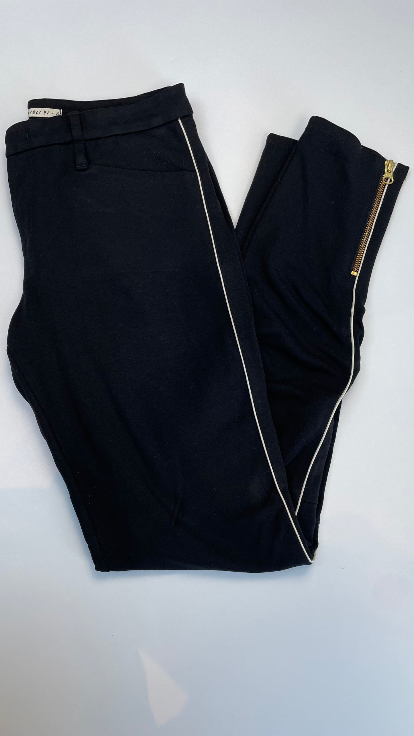 Vanilia zwarte broek met piping maat 40