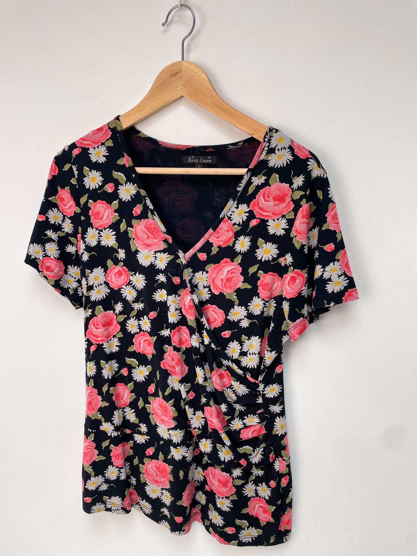 King Louie overslag top met bloemen maat L