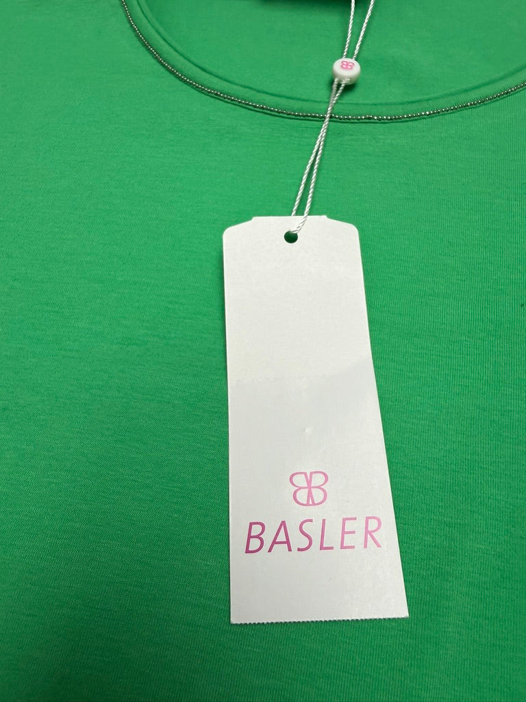 BASLER - T-shirt - groen, ronde hals, korte mouwen - XL