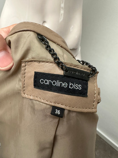 Caroline Biss beige leren jasje maat 36