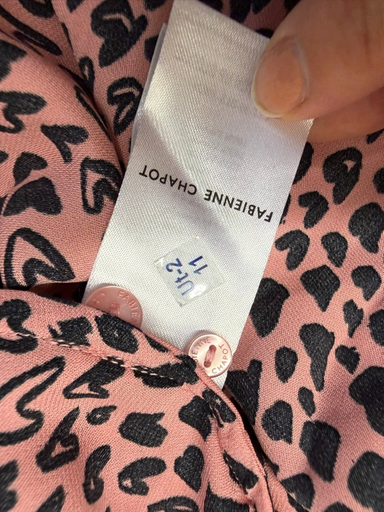 Fabienne Chapot - Blouse - roze, hartjesprint, knoopsluiting - L