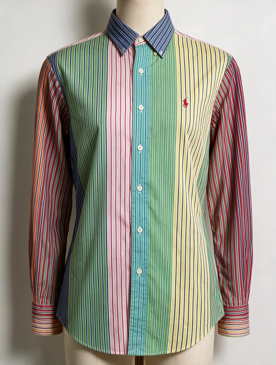 Polo by Ralph Lauren - Blouse - meerkleurig, gestreept, geborduurd borstlogo - M