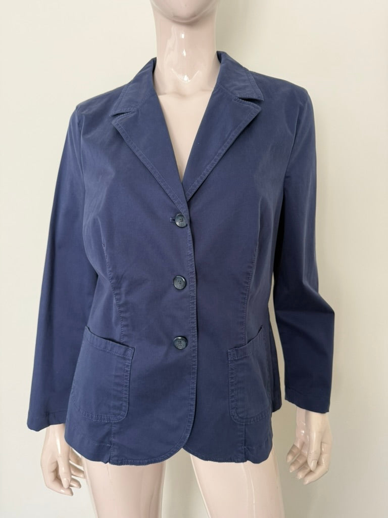 TONI - Blazer - blauw, 3-knoops sluiting, opgestikte zakken - XL