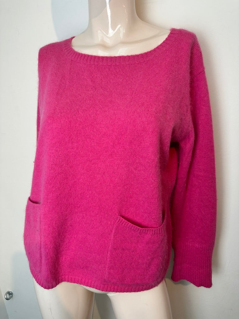 ESSENTIEL Antwerp - Trui - angora-mix, fuchsia roze, voorzakken - XS
