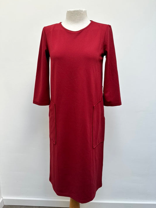 Zara wijnrode jurk met zakken maat S