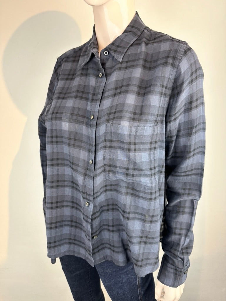 Pomandère grijs/zwart geruit overhemd maat 44 (IT)