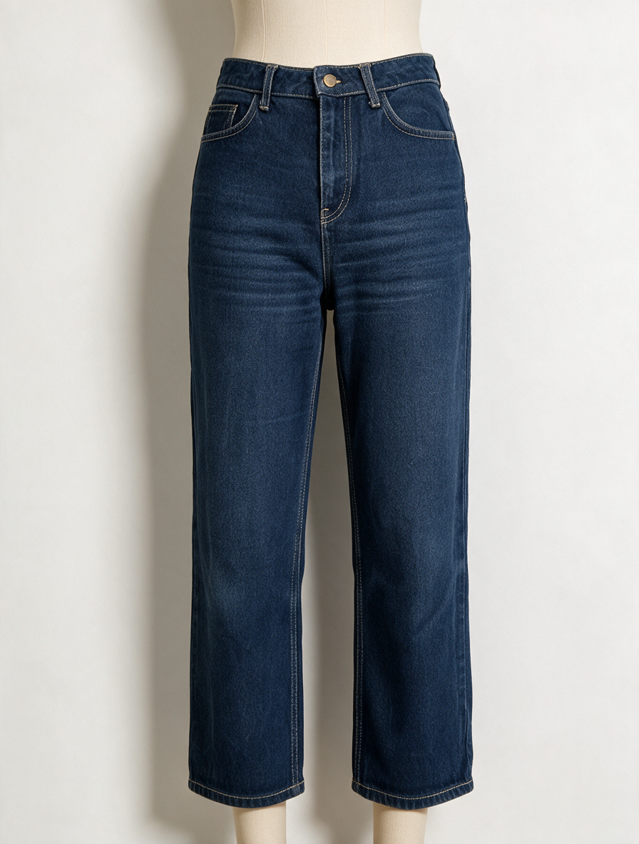 ba&sh - Broek - blauw, denim, rechte pijp - S
