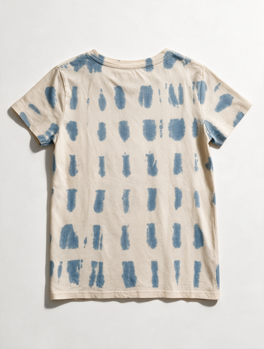 Second Female - T-shirt - tie-dye, crème en blauw, losse pasvorm - S