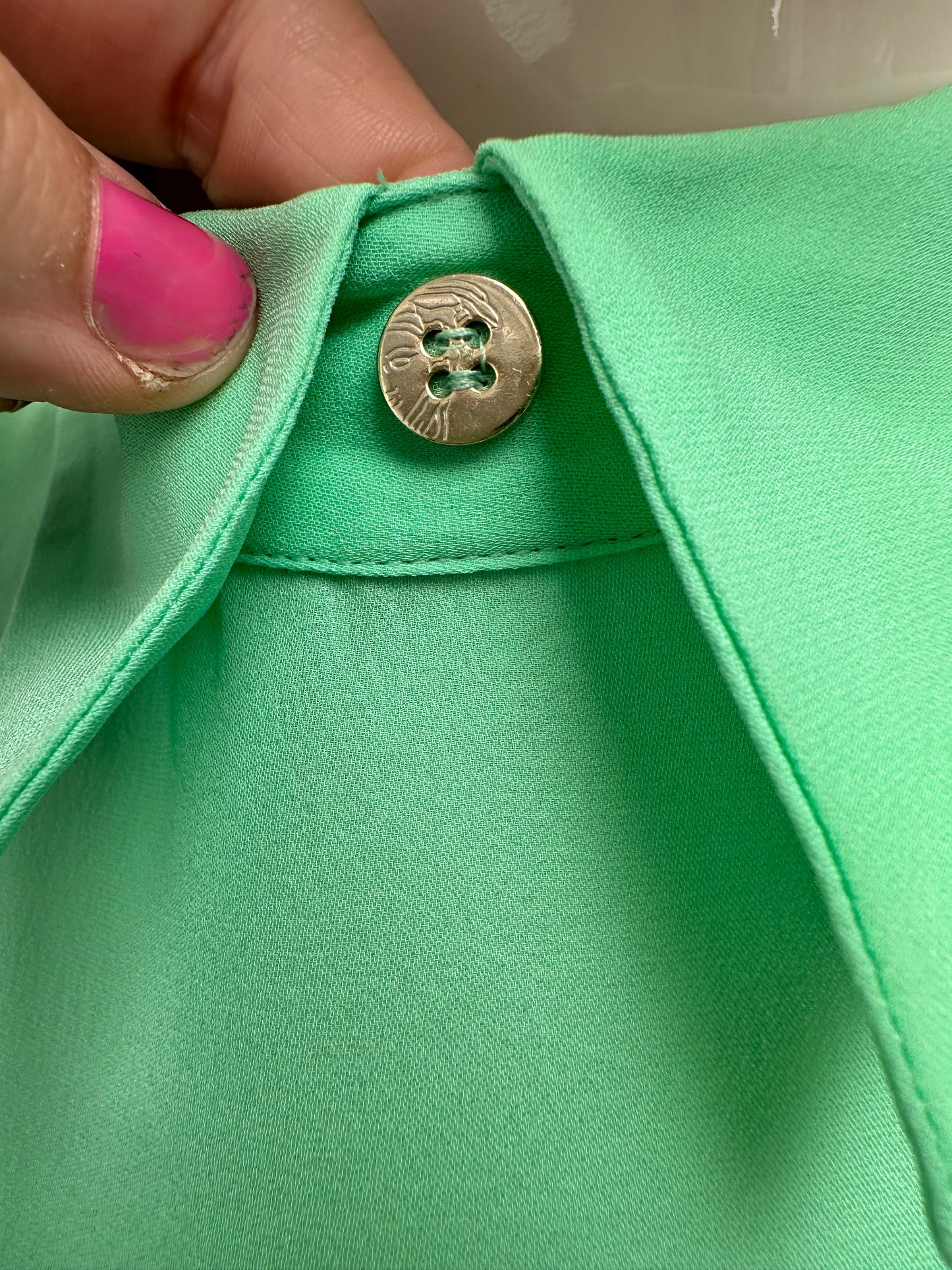 Versace mouwloze blouse groen maat 40