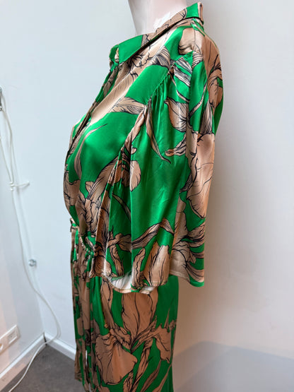 Munthe jurk groen/beige maat 40