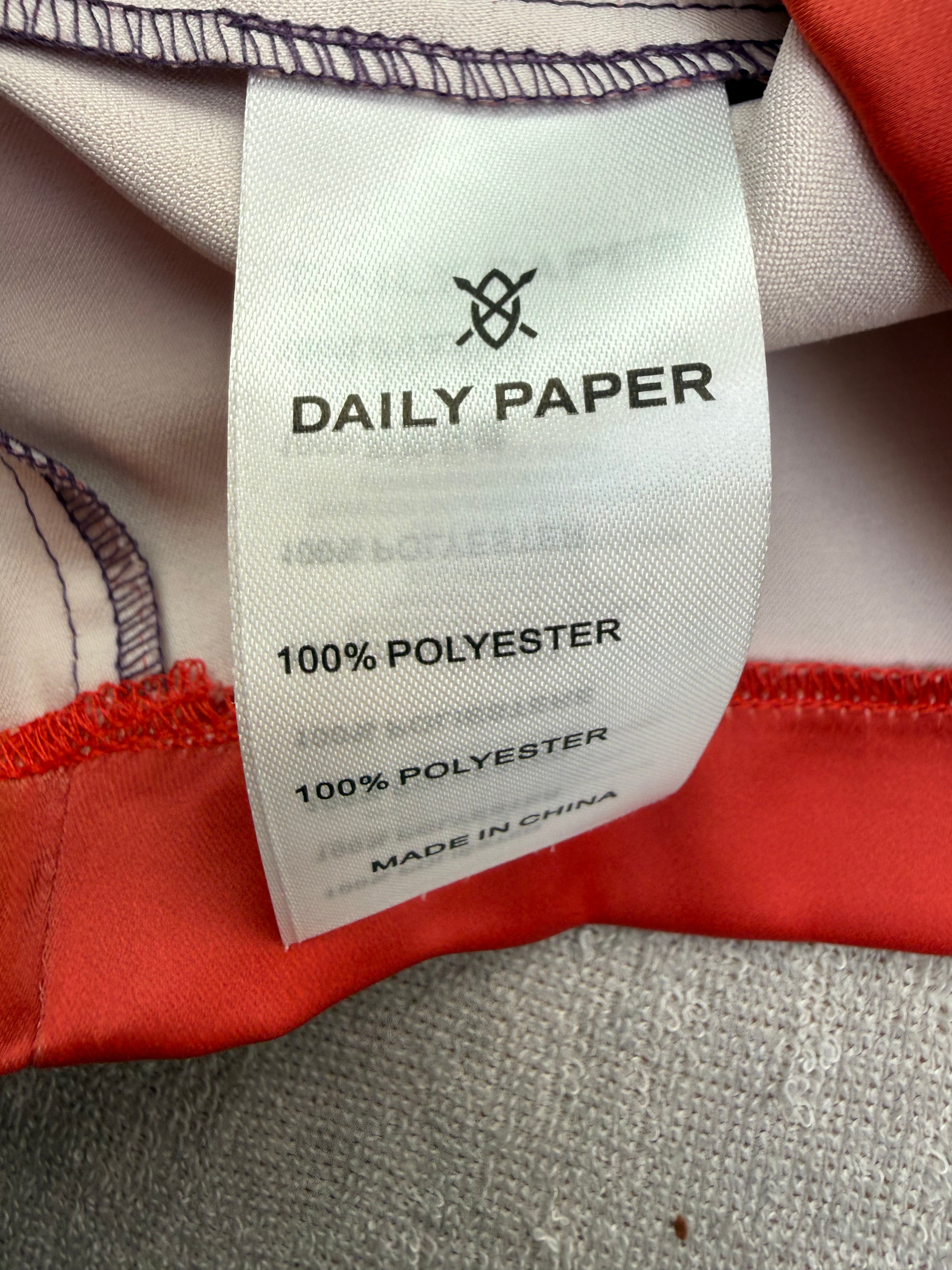 Daily Paper satin slip dress / jurkje paars rood bliksem print maat L