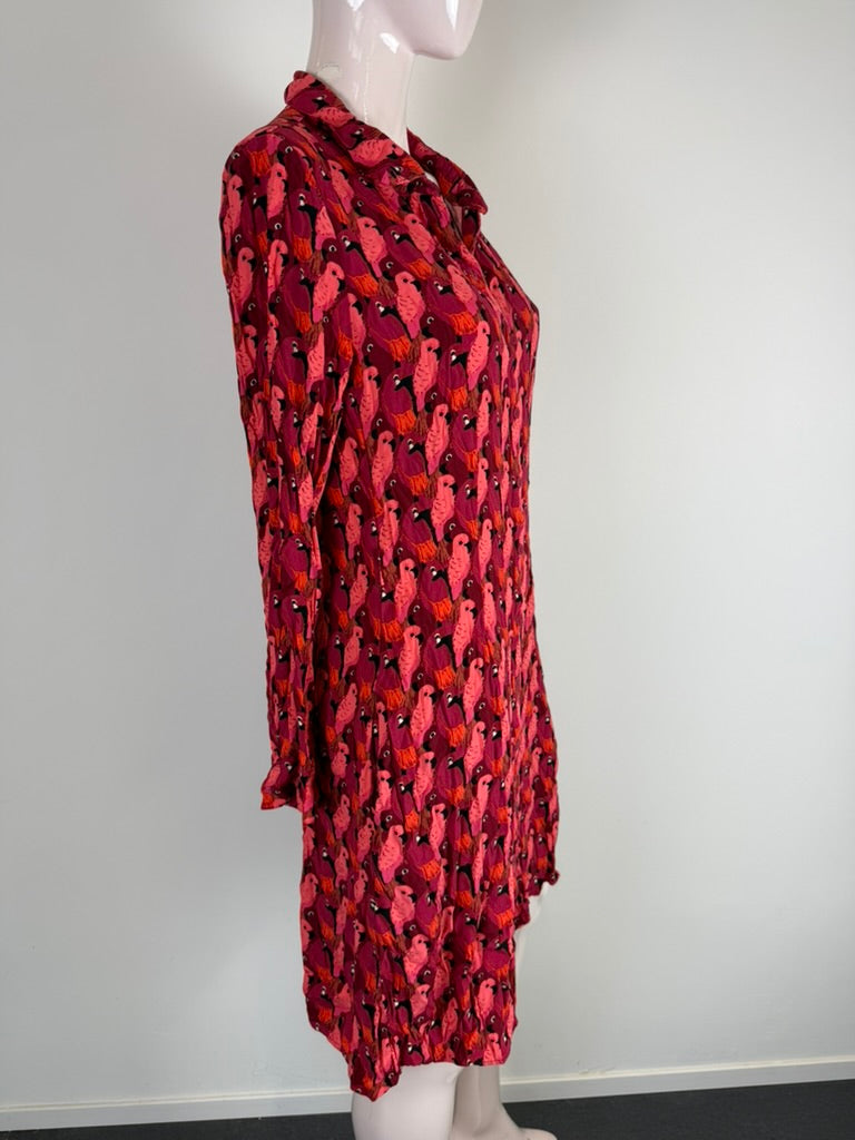 Fabienne Chapot - Jurk - meerkleurig, papegaaienprint, knoopsluiting - M