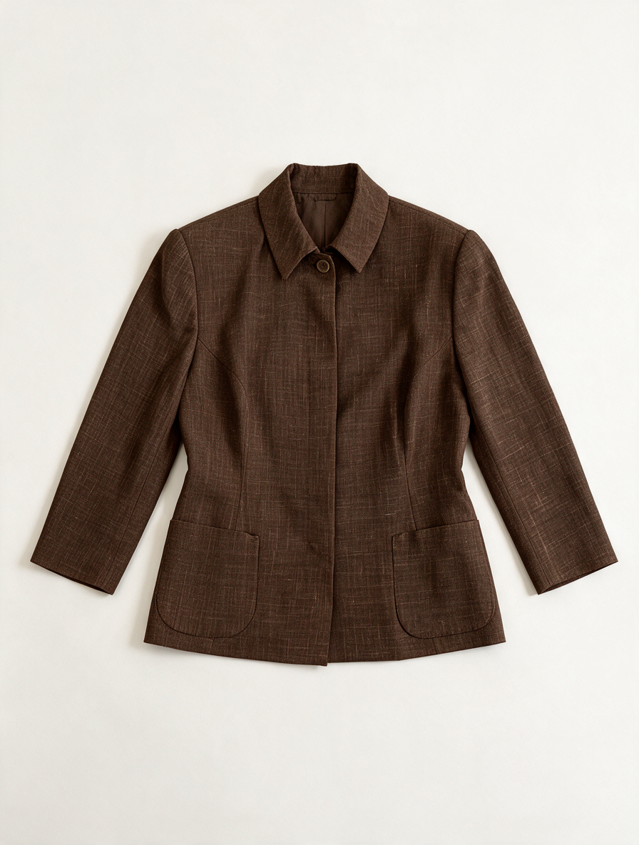 emine’ - Blazer - bruin, verborgen sluiting, opgestikte zakken - XL