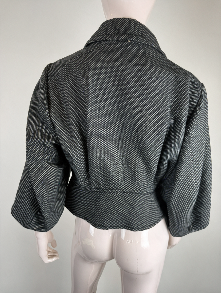 Sportmax tweed jasje - grijs, double-breasted, cropped model - XL