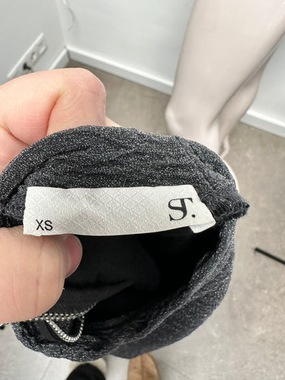 Supertrash grijs shirt met ronde hals en rits maat XS