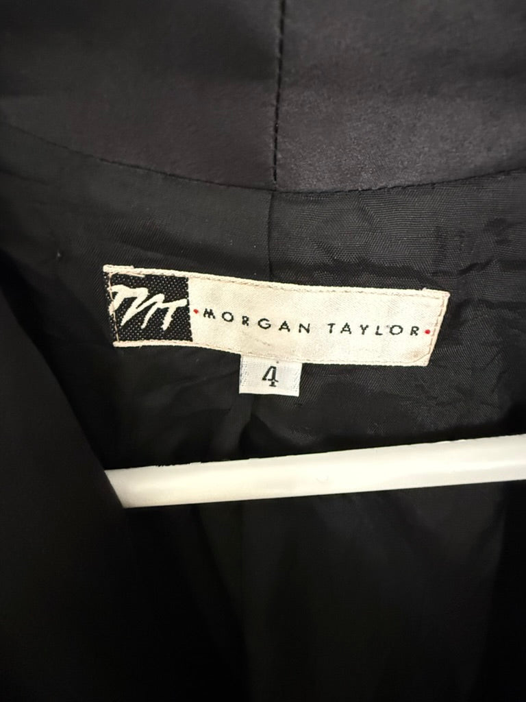 Morgan Taylor - Blazer - zwart, contrasterende revers, fluweelachtige stof - S
