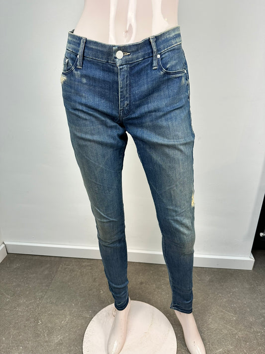 Mother Denim the Looker Skinny jeans met ripped details maat 30