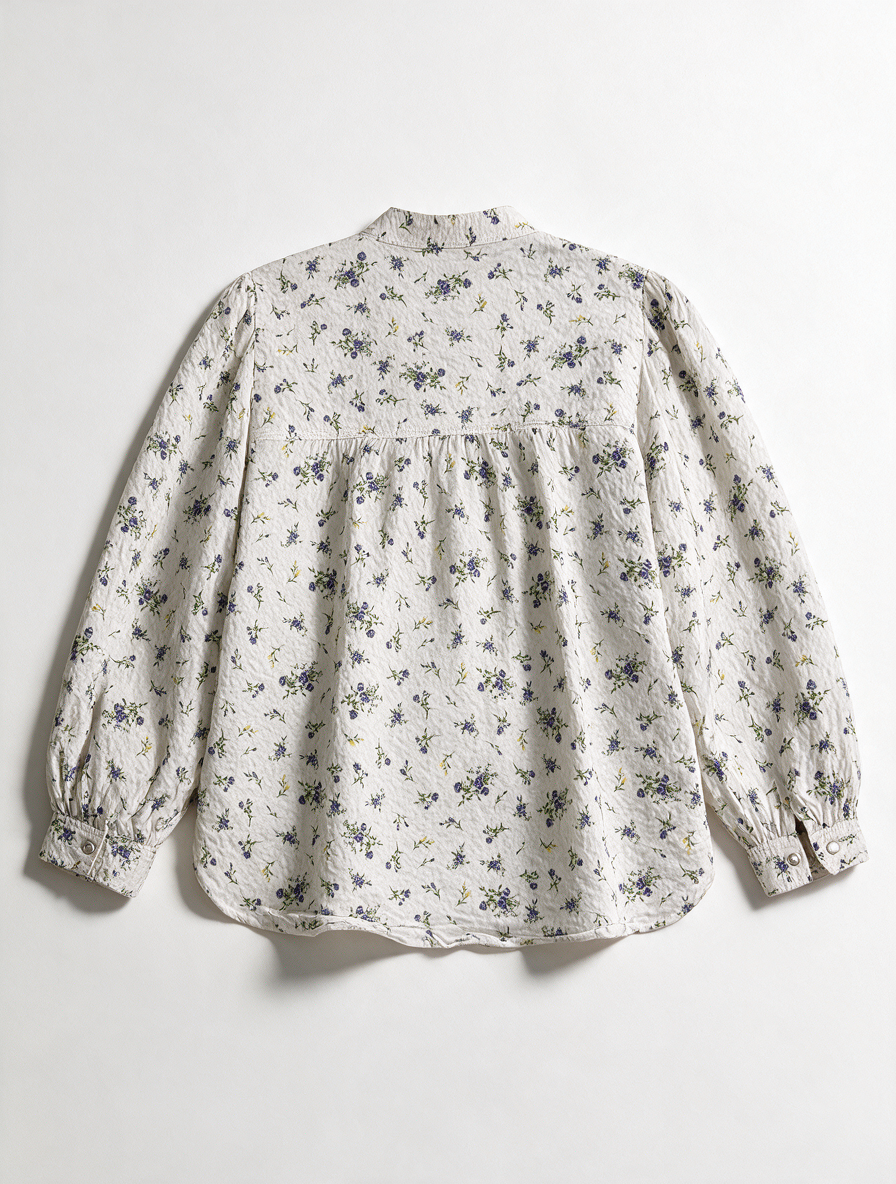 ZARA - Blouse - bloemenprint, lange mouwen, 100% katoen - M