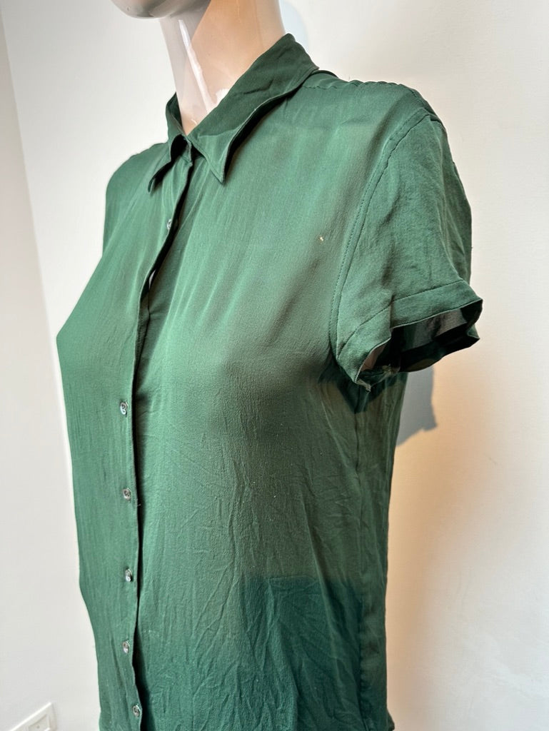 Aspesi groene blouse met korte mouw maat 40