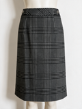 KENZO - Rok - ruitpatroon, zwart/wit/grijs, metalen knopen - S